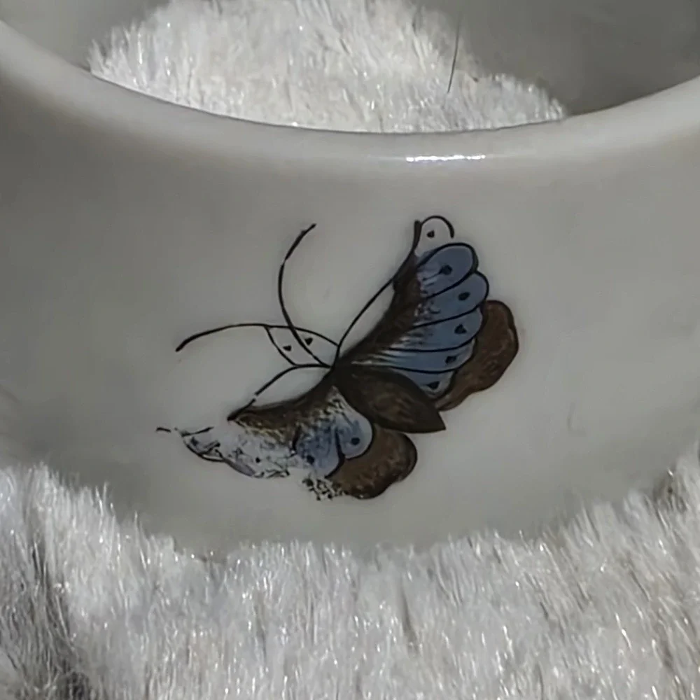 6 Vintage Shafford Chinese Garden Porcelain Napkin Rings Japan Hand-Painted Bird
